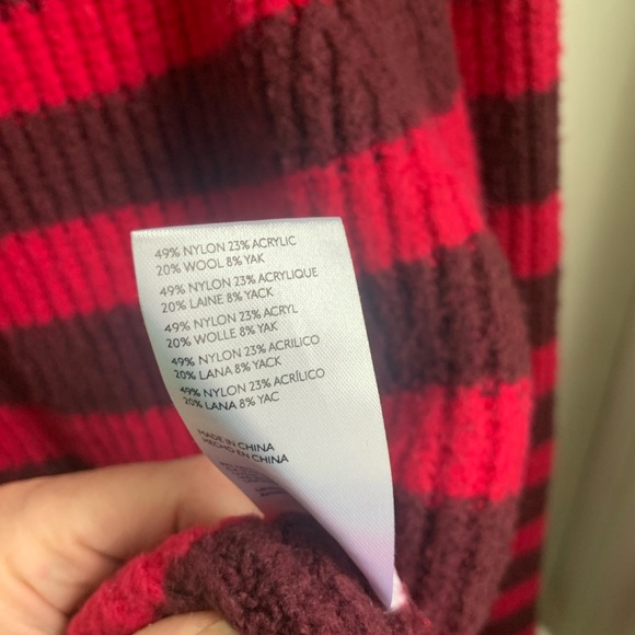 Anthropologie Maeve Striped Turtleneck Sweater XL
Pink Maroon - Picture 7 of 8